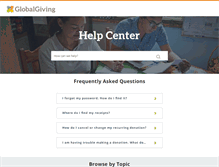 Tablet Screenshot of help.globalgiving.org